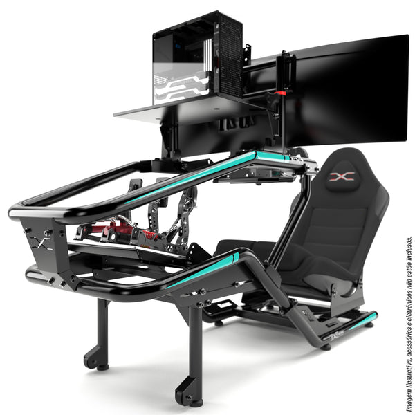 Cockpit Formula FX1 Preto e Verde Completo