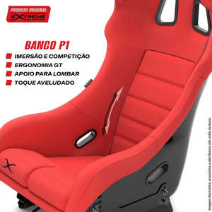Banco P1 Preto com Vermelho