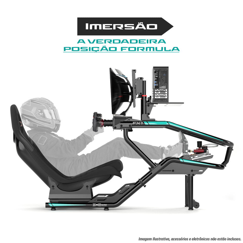 Cockpit Formula FX1 Preto e Verde Completo