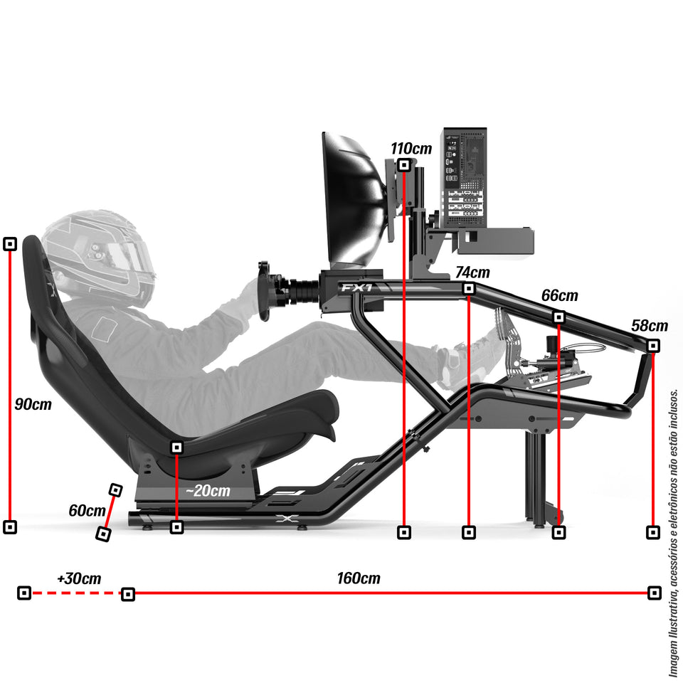 Cockpit Formula FX1 Preto e Verde Completo