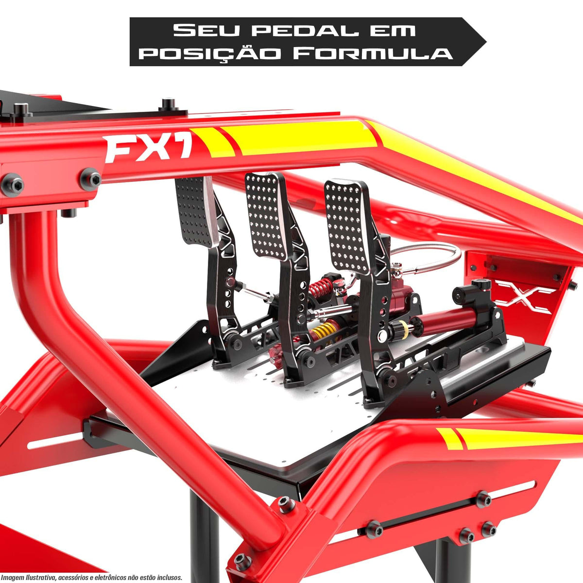 Cockpit Formula FX1 Vermelho e Amarelo