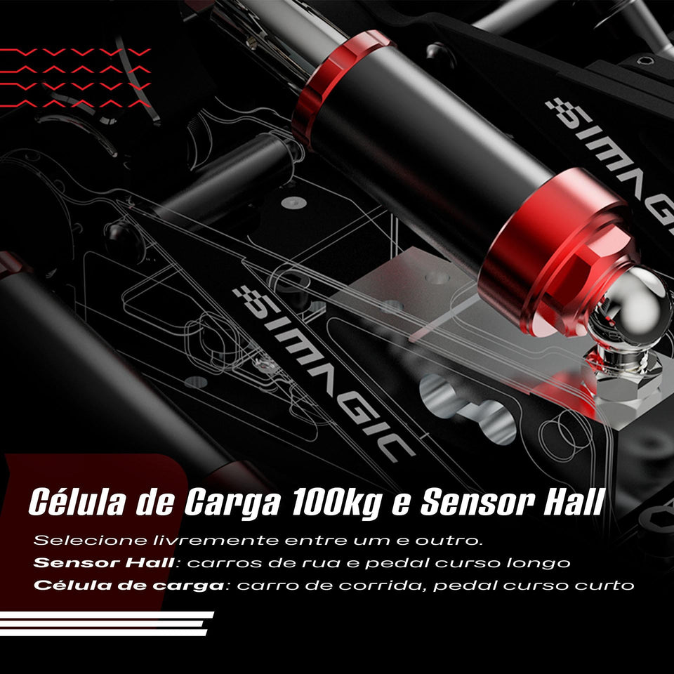 Pedaleira P1000i Invertida - Célula de Carga - Simagic