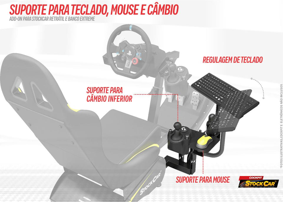 Suporte Para Teclado, Copo, Mouse E Câmbio