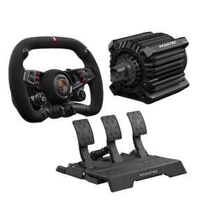 Bundle Fanatec DD+ 18NM Volante Porsche Vision Gran Turismo e Pedaleira CSL Elite Pedals V2