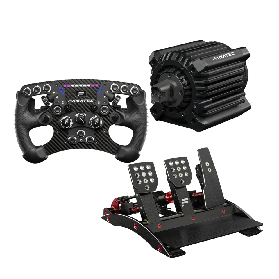Bundle Fanatec DD+ 18NM Volante ClubSport Formula V2.5 e Pedaleira ClubSport Pedals V3