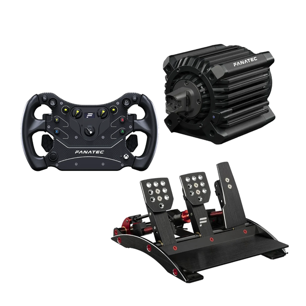 Bundle Fanatec DD+ 18NM Volante CSL Aro GT3 e Pedaleira ClubSport Pedals V3