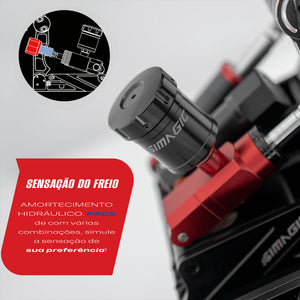 Pedaleira P1000-FRS Dual Pedal Freio Hidráulico Simagic