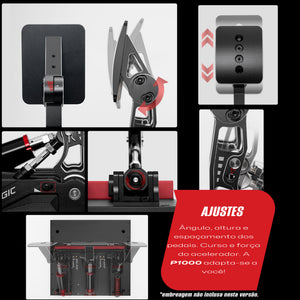 Pedaleira P1000-FRS Dual Pedal Freio Hidráulico Simagic