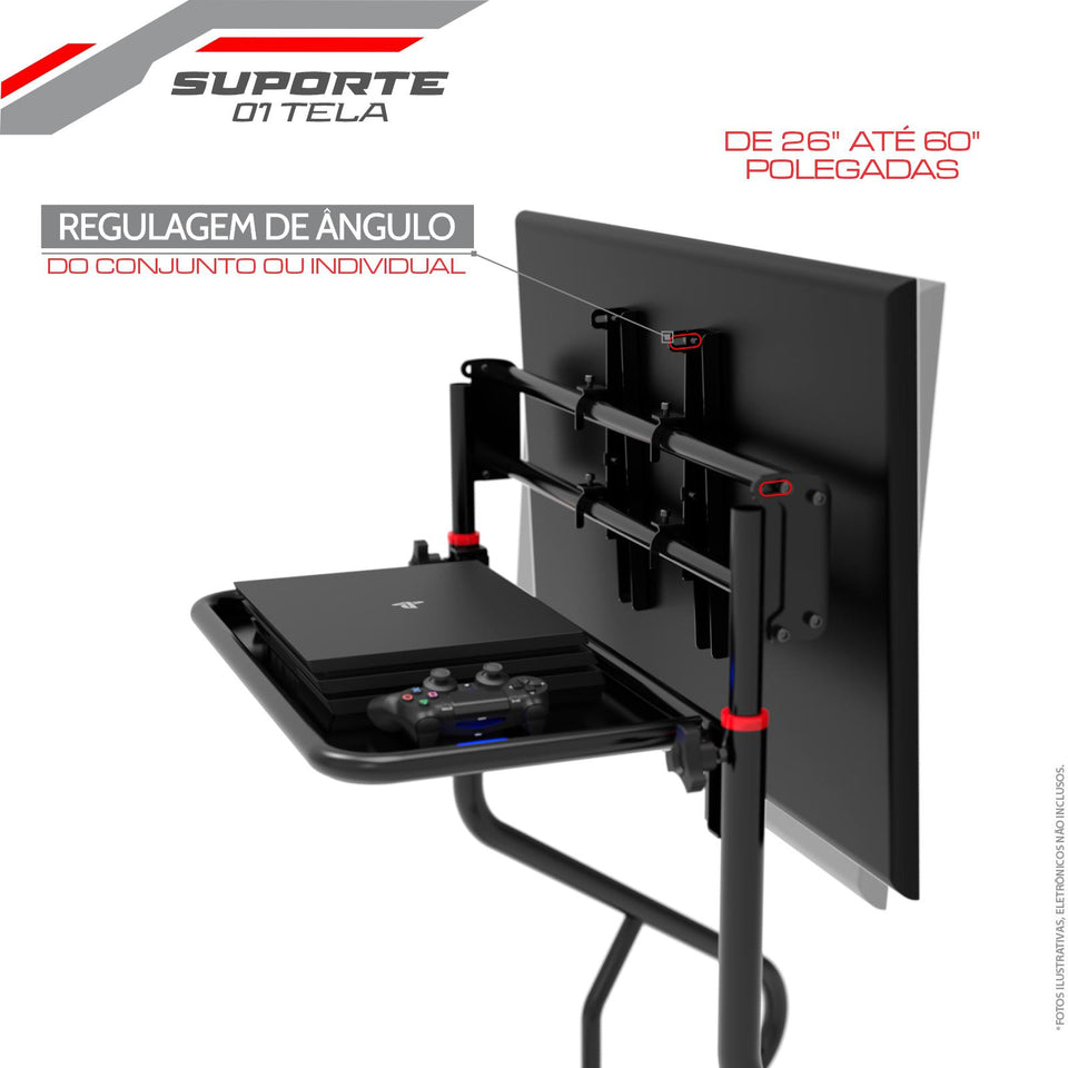Suporte Para 01 Tela Com Porta Pc/Console