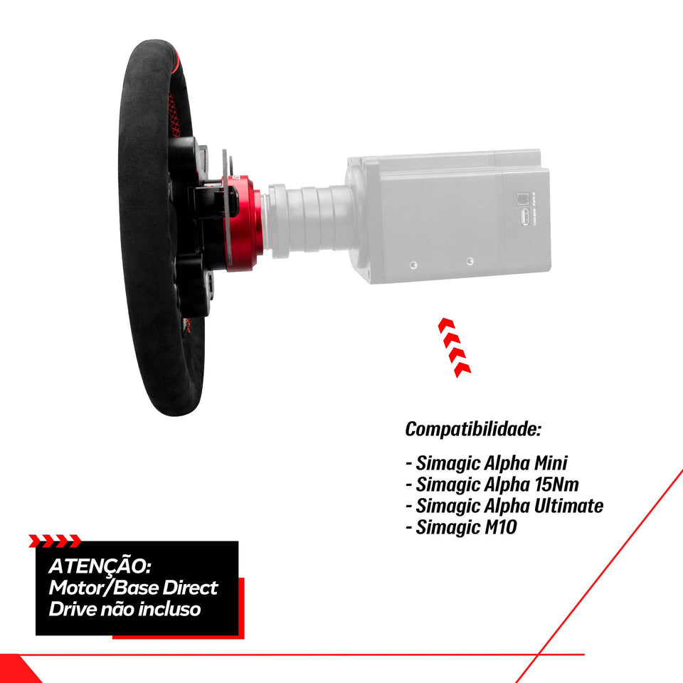 GTPRO D-Shape Couro - Volante Sport Add-on Simagic