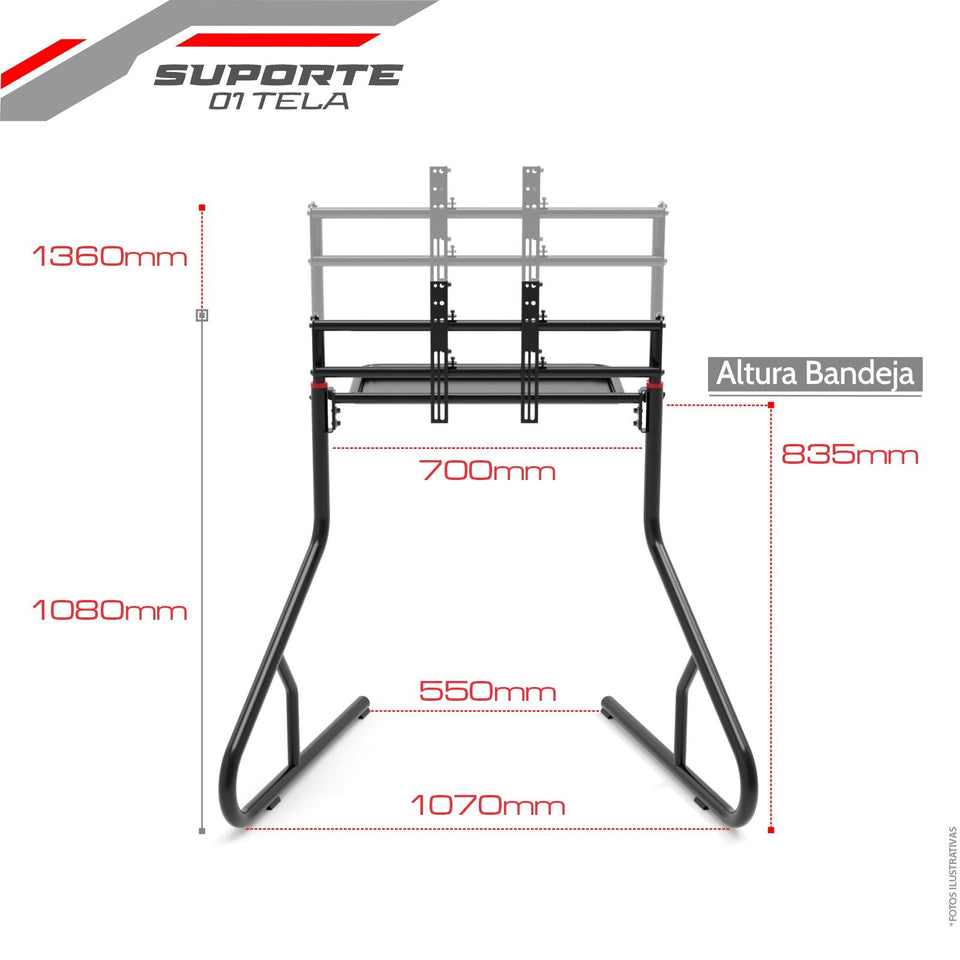Suporte Para 01 Tela Com Porta Pc/Console