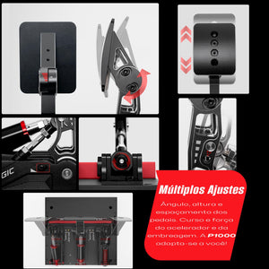 Pedaleira P1000i Invertida - Célula de Carga - Simagic