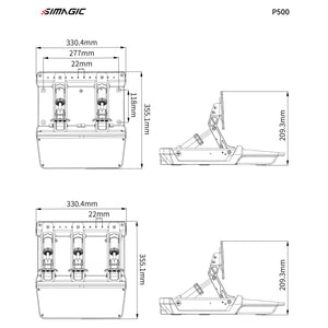 P500 Dual Pedal - Célula de Carga 100Kg - Simagic