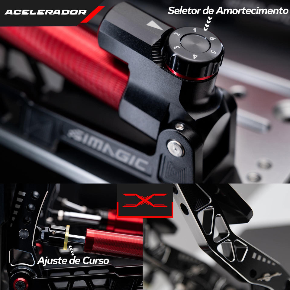 Pedaleira P2000-S100RF Dual Pedal Hidráulico Simagic