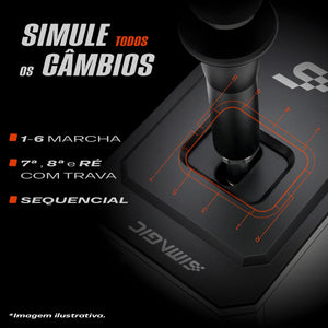 Câmbio DS-8X Simagic - Padrão H e Sequencial