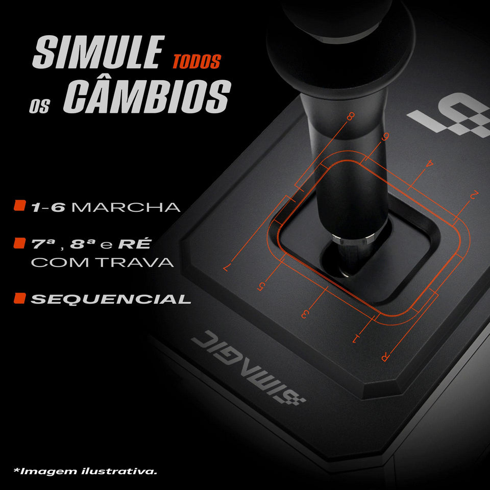 Câmbio DS-8X Simagic - Padrão H e Sequencial