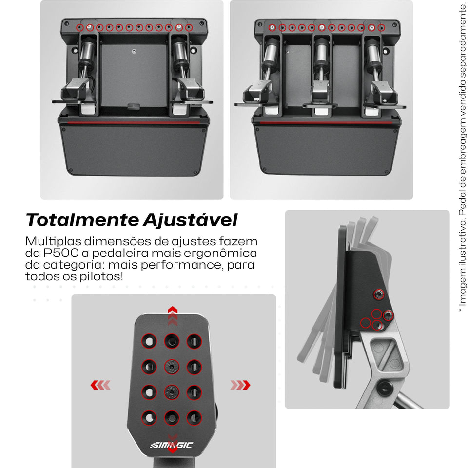 P500 Dual Pedal - Célula de Carga 100Kg - Simagic
